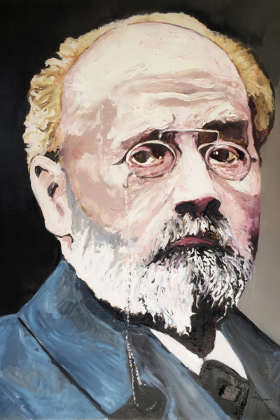 Emile Zola, huile sur toile 114x147 cm, 2019.