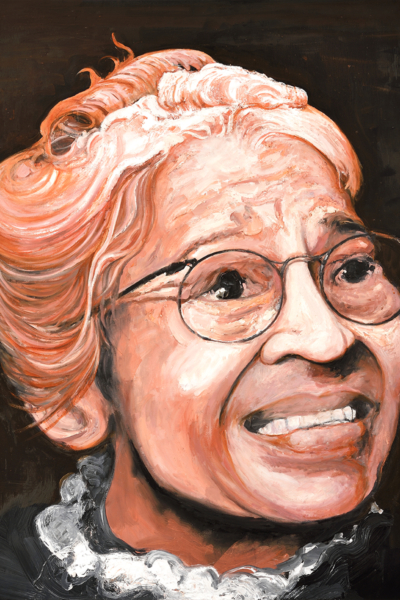 Rosa Parks, huile sur toile 114x147 cm, 2019.